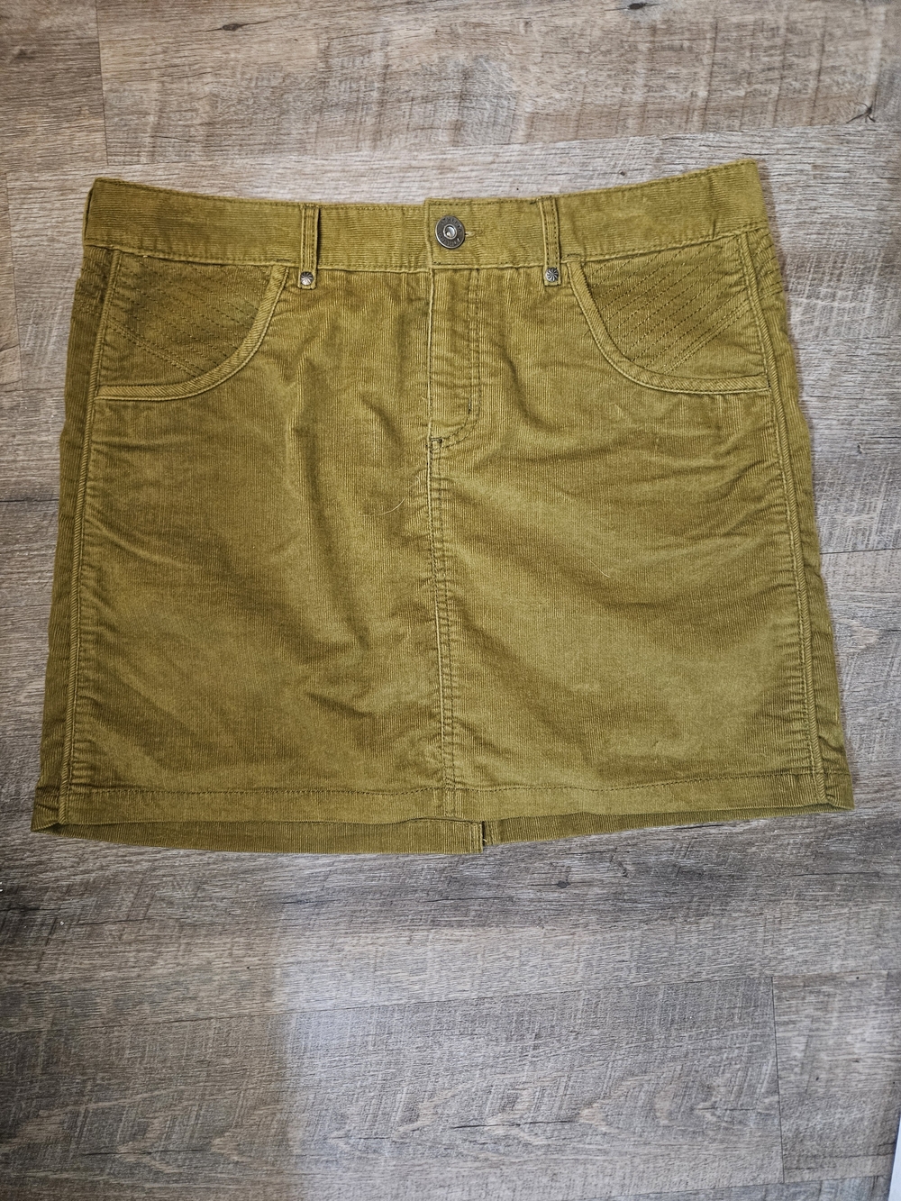 Athleta Kaleidoscope Corduroy Skirt In Old Gold - Size 12